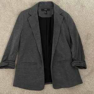 Forever 21 Dark gray Blazer w/ Shoulder Pads & Scrunched Sleeves